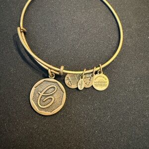 Alex and Ani Gold Charm Bracelet-Letter C